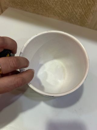 Maceta cerámica hojas verde y negro