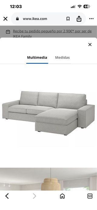 Funda sofá IKEA KIVIK gris tela