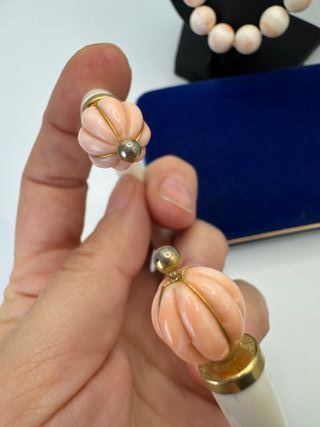 Set collana corallo rosa e braccialetto