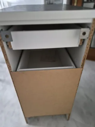 Mueble bajo cocina blanco y negro