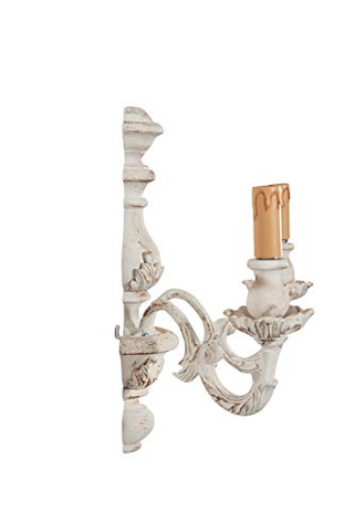 Lampada Applique Shabby in legno e ferro finitura