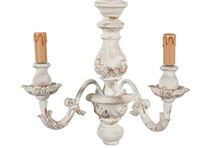 Lampada Applique Shabby in legno e ferro finitura