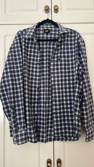 Camisa CAT cuadros azul y blanco Talla XL