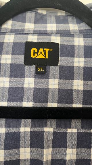 Camisa CAT cuadros azul y blanco Talla XL