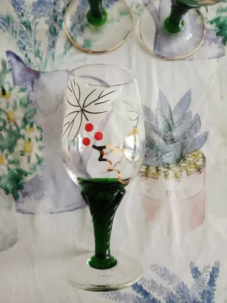 Set 3 Bicchierini Vetro Decorati