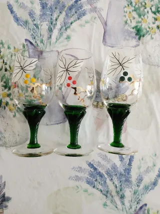 Set 3 Bicchierini Vetro Decorati