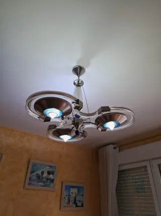 Lámpara de techo moderna cristal y metal acero