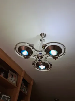 Lámpara de techo moderna cristal y metal acero