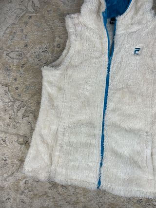 Chaleco Fila con Capucha Blanco y Azul