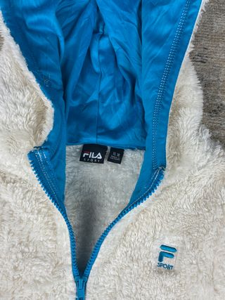 Chaleco Fila con Capucha Blanco y Azul