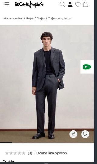 Traje El Corte Inglés Negro Gris Marengo