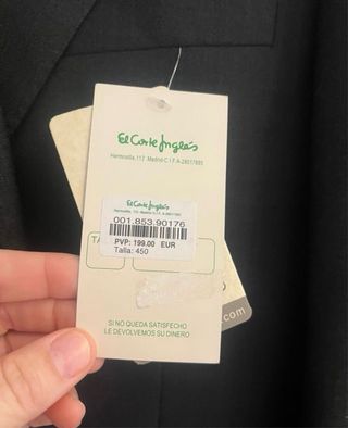 Traje El Corte Inglés Negro Gris Marengo