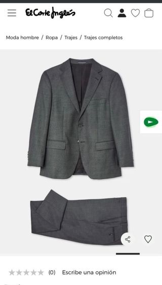 Traje El Corte Inglés Negro Gris Marengo
