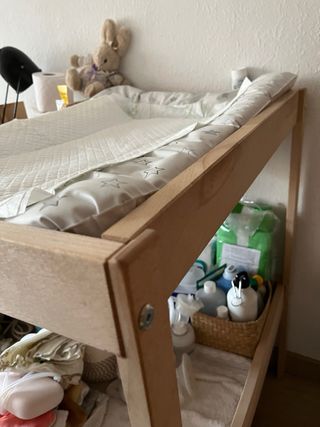 Cambiador bebé + cubo basura + repisa + bañera