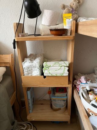 Cambiador bebé + cubo basura + repisa + bañera