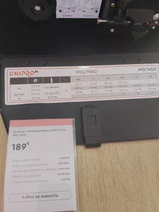 Soldadora Dnipro-M MG-140DX 4000W Semiautomatica