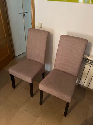 Juego de 2 sillas de comedor beige