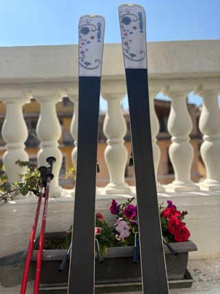 Esquís + palos Head 150cm Blancos