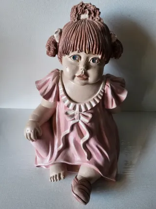 Figuras Niños Sentados escayola. 25cm (Rosa y Azul