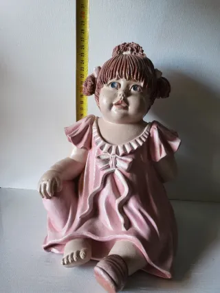 Figuras Niños Sentados escayola. 25cm (Rosa y Azul