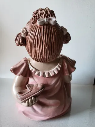 Figuras Niños Sentados escayola. 25cm (Rosa y Azul