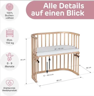 Cuna Babybay Madera 88x46x79cm