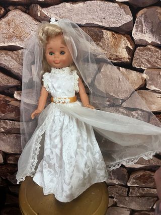 Vestido Novia Muñeca Blanco y velo