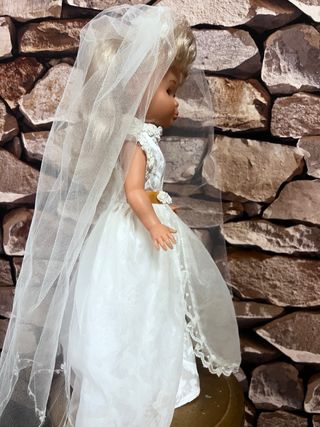 Vestido Novia Muñeca Blanco y velo