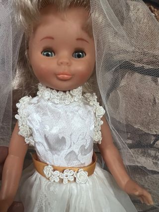 Vestido Novia Muñeca Blanco y velo