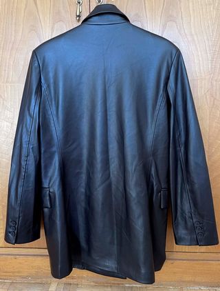 Chaqueta MNG Cuero Mujer Negra