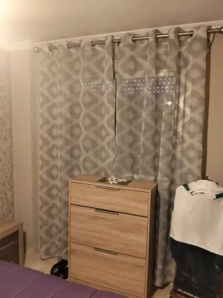 Cortina con barra 1.40cm cada hoja