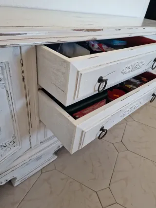 Aparador vintage blanco madera maciza