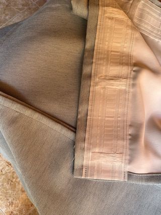 Cortinas beis y verde 2 caidas