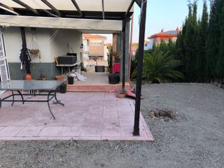 Pérgola madera 10x3m con toldos a desmontar