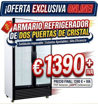 Armario Refrigerador 2 Puertas Cristal