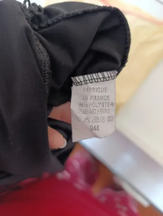 Blusa tirantes lentejuelas rojo y negro