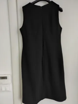 Tubino nero 80% lana righe colorate