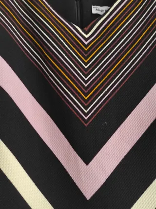 Tubino nero 80% lana righe colorate