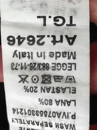 Tubino nero 80% lana righe colorate