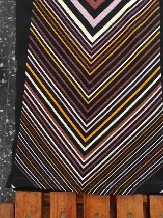 Tubino nero 80% lana righe colorate