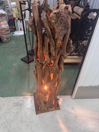 Esculturas, biombos, de madera teca (2 uds)