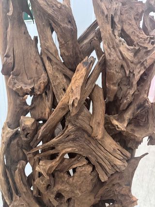 Esculturas, biombos, de madera teca (2 uds)