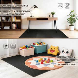 18 Esterillas Fitness Puzzle Negro