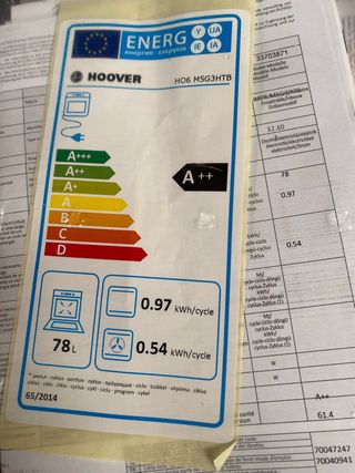 Horno Hoover color grafito Nuevo unidades limitada
