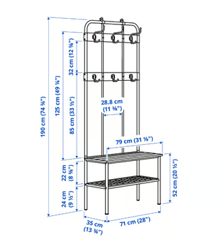 Perchero Banco Ikea Nipasen Negro