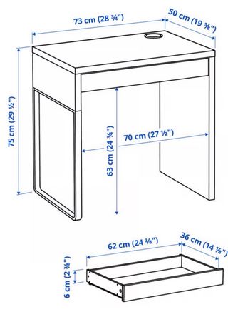 Escritorio blanco con cajón