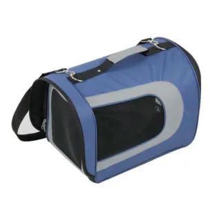 Transportín Mascotas Nylon Impermeable Azul/Gris