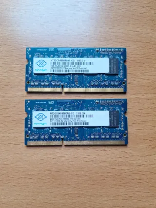 2x Módulos Memoria RAM Portátil Nanya 2GB DDR3