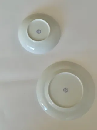 2 Platos Porcelana Portugal Azul Floral