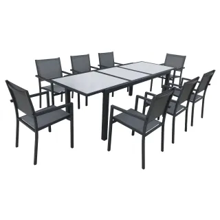 MESA JARDIN EXTENSIBLE FIRENZE 8P GRIS ANTRACITA
